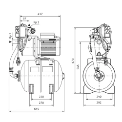 Снимка на Хидрофорна система WILO HWJ 204 50l