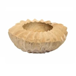 Снимка на Купа Тик Оребрена-Vase Teak Rib-Shape D30H15см