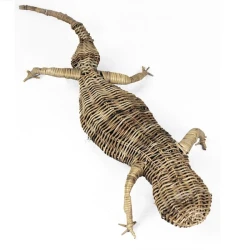 Снимка на Гущер Ратан Сив-Lizard Rattan Grey 66X24H15см