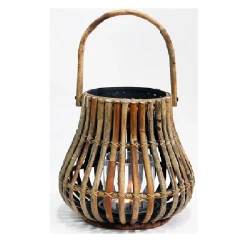 Снимка на Фенер Натурал/Тъмно сив-Lantern Natural/Dark Grey D37H35см-Incl Glass