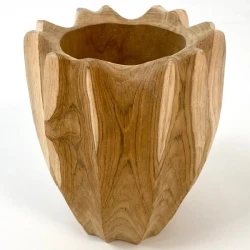 Снимка на Ваза Тик Оребрена-Vase Teak Rib-Shape D15H18см