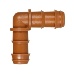 Снимка на Коляно Ф16 - за капков маркуч - кафяво