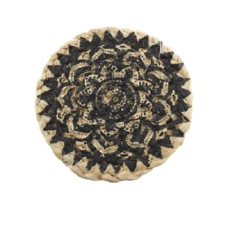 Снимка на Подложка за чаша-Coaster Jute Natural/Black D10см