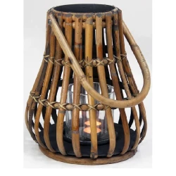 Снимка на Фенер Натурал/Тъмно сив-Lantern Natural/Dark Grey D28H30см-INCL GLASS