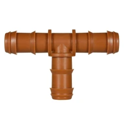 Снимка на Тройник Ф16 - за капков маркуч кафяв