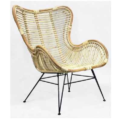Стол Ратан/Железни крака Блонд-Chair Rattan Iron Legs Blond 70X76H90см