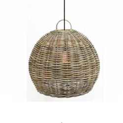 Лампа Глобус Ратан Сива-Lamp Rattan Grey D80H65см