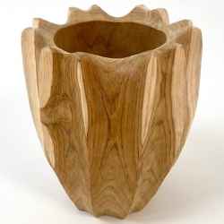 Ваза Тик Оребрена-Vase Teak Rib-Shape D15H18см